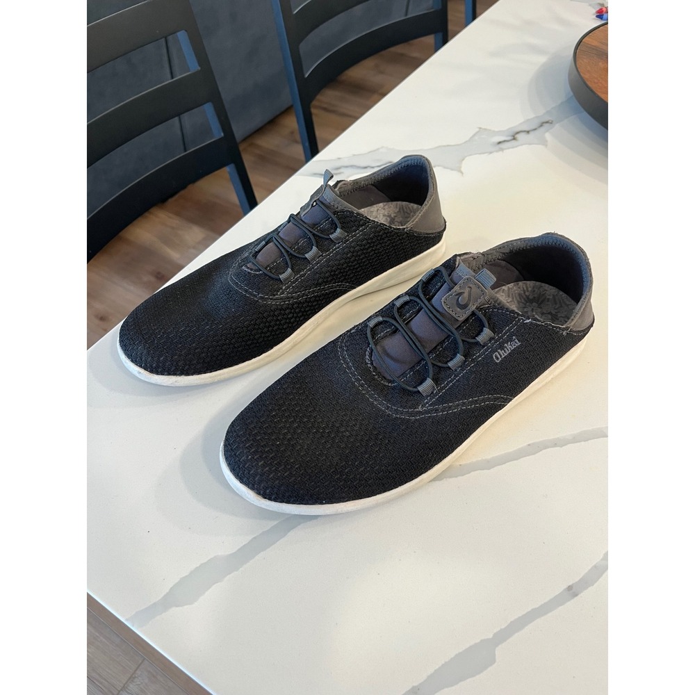 OluKai Black Alapa Li athletic Mesh Slip On Shoes Drop In Heel Comfort Size 9.5